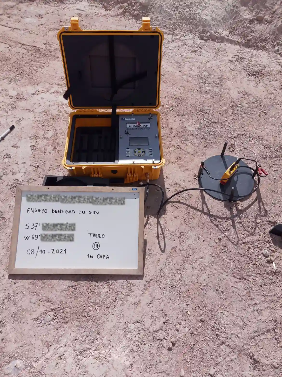 Ensayo con densímetro eléctrico